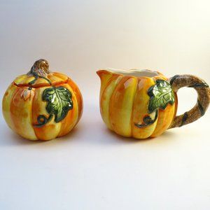 Sugar & Cream Set  - Harvest Pumpkin - Ceramic